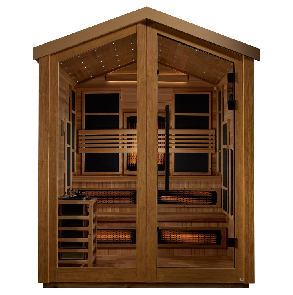 Golden Designs Kaskinen 6-Person Outdoor Hybrid Sauna - Vanilla Crème, product view 2