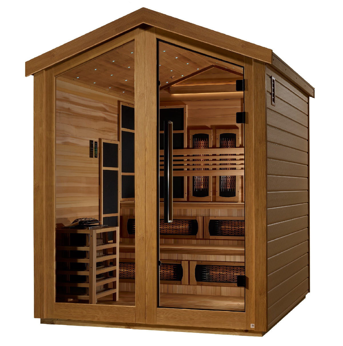 Golden Designs Kaskinen 6-Person Outdoor Hybrid Sauna - Vanilla Crème, product view 3