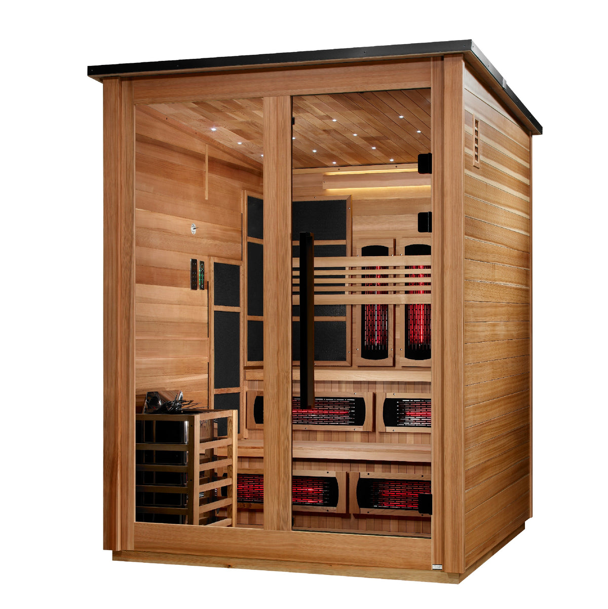 Golden Designs Kaskinen 6-Person Outdoor Hybrid Sauna - Pacific Cedar, product view 3