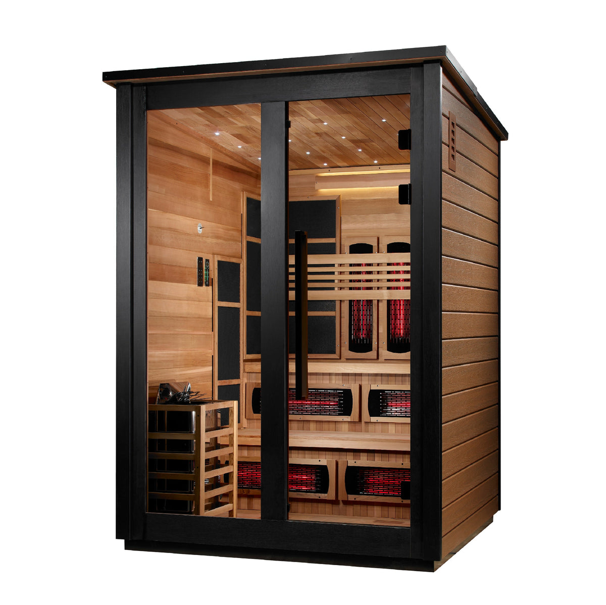 Golden Designs Kaskinen 6-Person Outdoor Hybrid Sauna - 2 Tone, product view 3