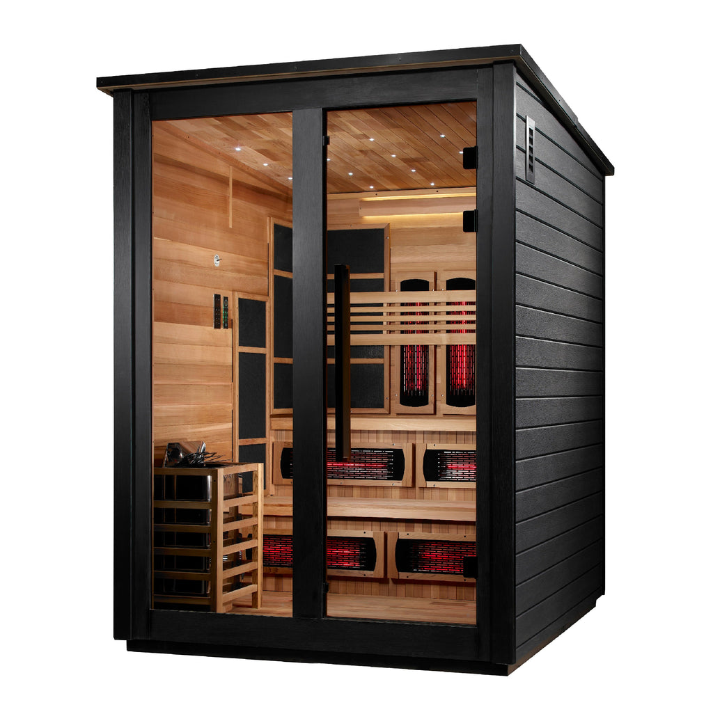 Golden Designs Kaskinen 6-Person Outdoor Hybrid Sauna - Black, product view 3