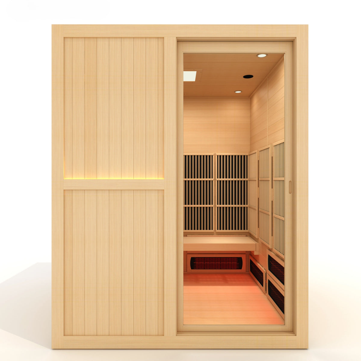 Golden Designs YOGA1 3-Person Full Spectrum Infrared Sauna — manufacturer front view
